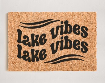 Lake Vibes Doormat | Natural Coir Doormat | Lakehouse Doormat | Lake Doormat | Great Lakes | Cottage Doormat