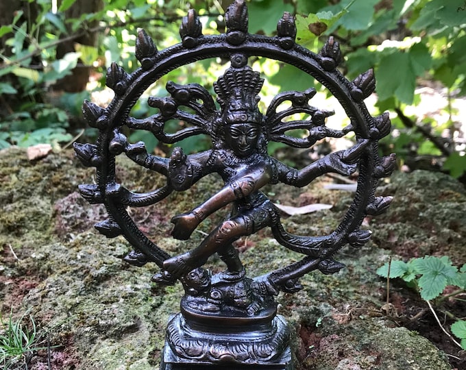 Nataraja, Dancing Shiva, The Cosmic Dance, Solid Brass, Natural Brass or Antique Finish, 6 and 9 Inch, India, PLEASE CHOOSE, ST4067