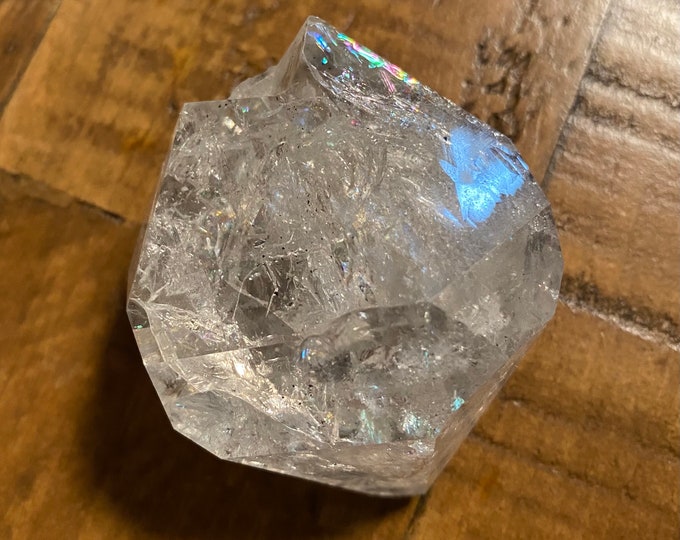 DT Large Herkimer Diamond Crystal, 1/4 LB+ Raw, Mine Fresh, Keyed, Oxide, Silver Veils, Rainbows, 120.30 Grams, CR11664