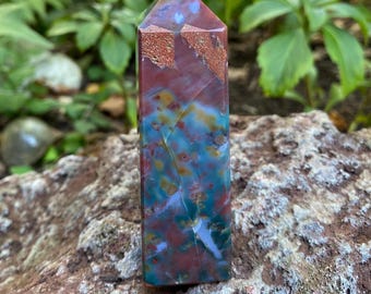 Bloodstone, 1/4 LB+ Polished Tower, Intense Energies, Deep-Rich Color, India, 123.30 Grams, CR11999