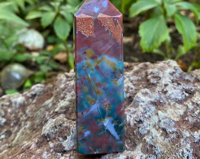 Bloodstone, 1/4 LB+ Polished Tower, Intense Energies, Deep-Rich Color, India, 123.30 Grams, CR11999