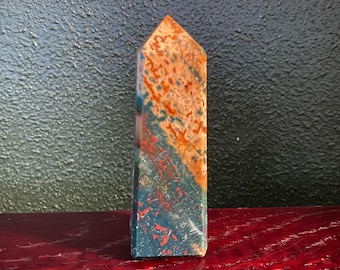 Bloodstone, Polished Tower, Intense Energies, Deep-Rich Color, India, 87.80 Grams, CR11766