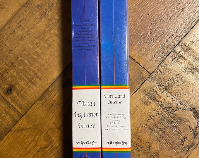 Tibetan Inspiration, Pure Land Incense, Herbal Incense, Kopan Monastery, Choose Full Box of 30 Sticks or Sample Sleeve of 10 Sticks