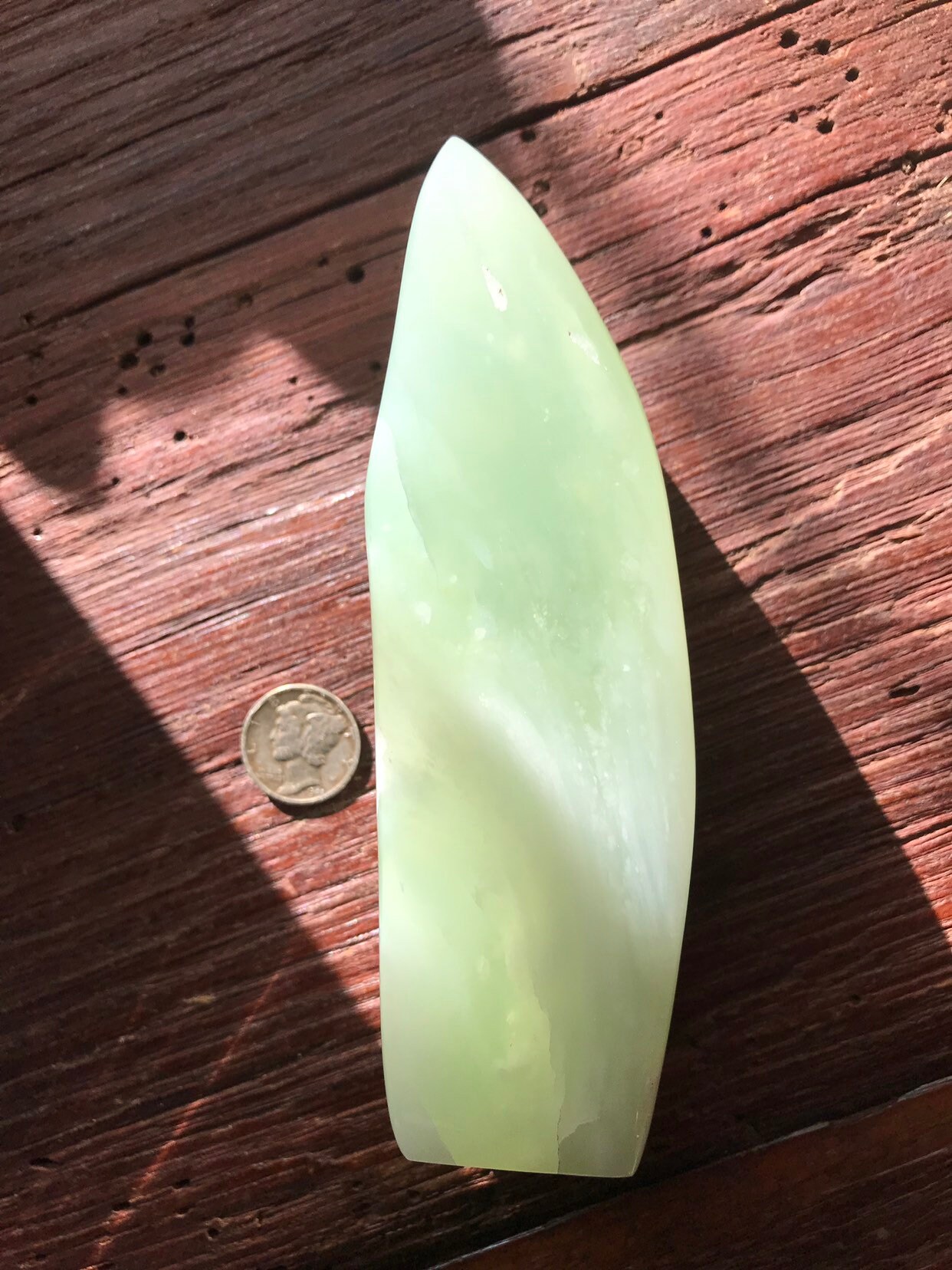Sold to Karlie 10/20*3/4 LB JADEITE, Polished Standing Stone, 343.4
