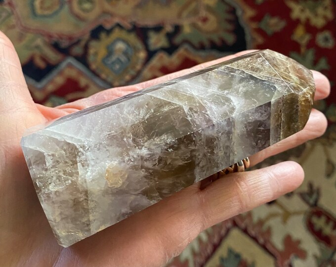 Super Seven™ Melody Stone, Polished, 1/2 LB+ Standing Stone, Silver Veils, Brazil, 257.00 Grams, CR10927