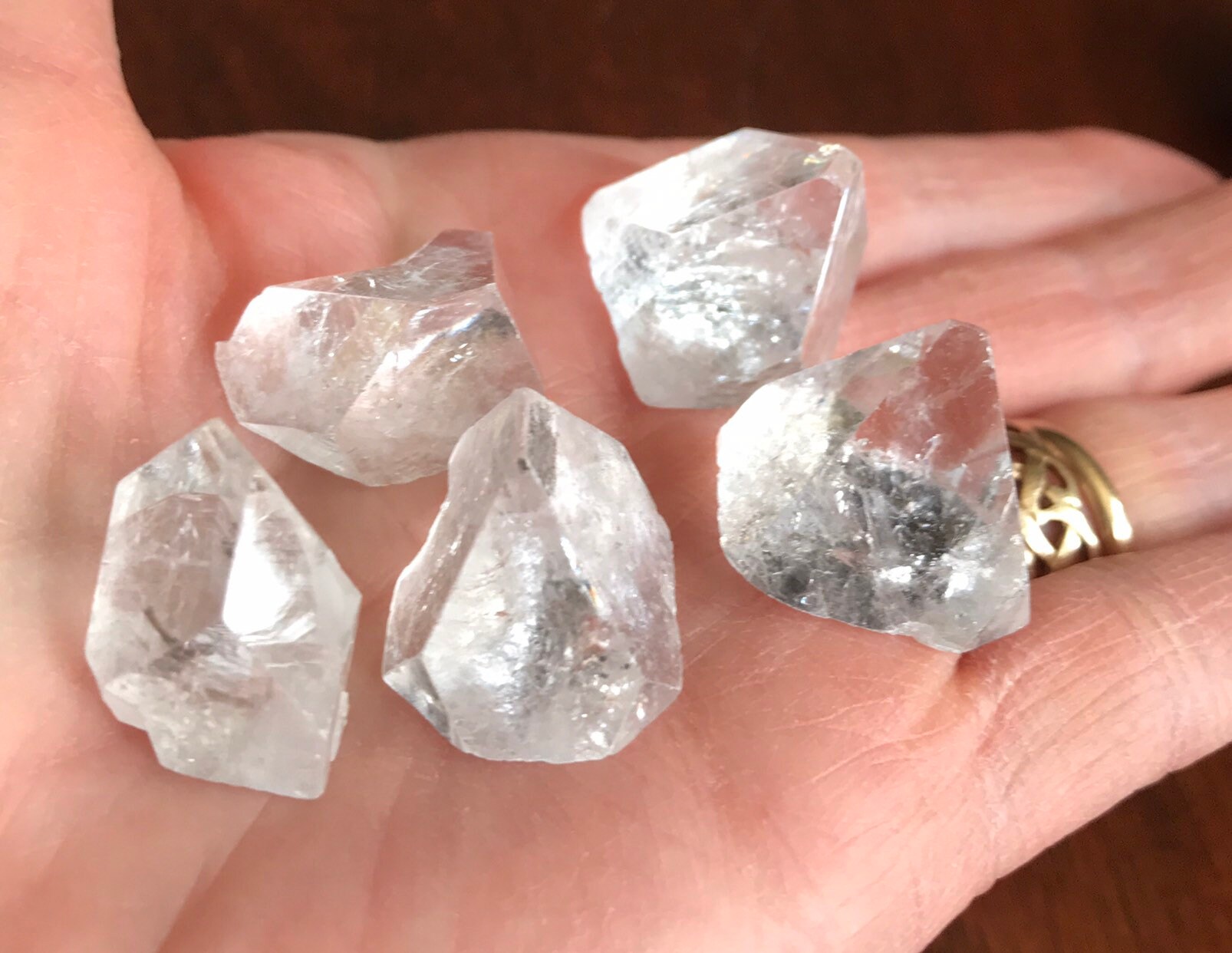 APOPHYLLITE Crystals, Clear, Parcel of 5, Full Crystal, India, 31.2