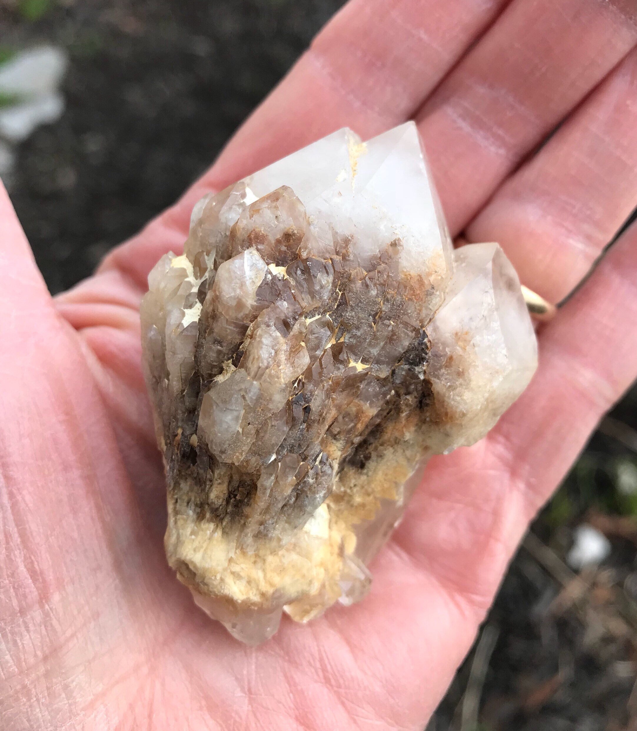 Candle Quartz, Raw Elestial, Madagascar, Mine Fresh, Hematite Included, 97.4 Grams, CR3157