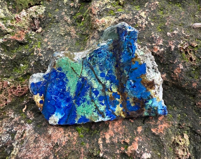Azurite Malachite Polished Slab, Arizona, 43.90 Grams, CR12585