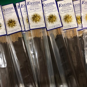 Escential Essences,  Premium Stick Incense, Choose Your Scent, 16 Sticks per pkg, 10&quot; Sticks