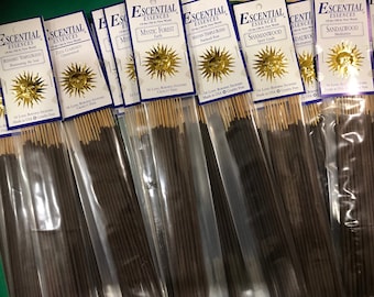 Escential Essences,  Premium Stick Incense, Choose Your Scent, 16 Sticks per pkg, 10" Sticks