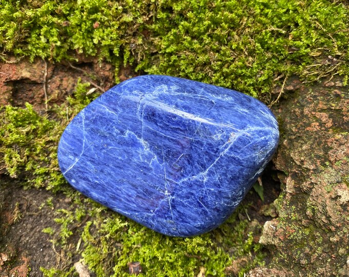 Royal Sodalite Free Form Palm Stone, Polished, Africa, 88.20 Grams, CR11123