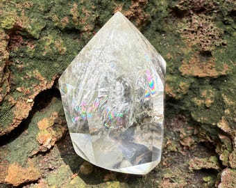 DT Clear Quartz, 1/4 LB+ Polished, Rainbows, Silver Veils, 113.80 Grams, Brazil, CR12671