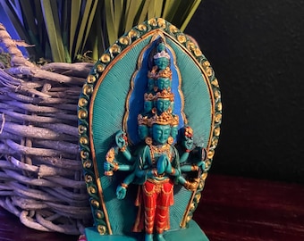 Avalokitesvara, Lokeshwor, Chenrezig Resin Statue, 1/2 LB+ Nepal, 4-3/4" H x 3" W