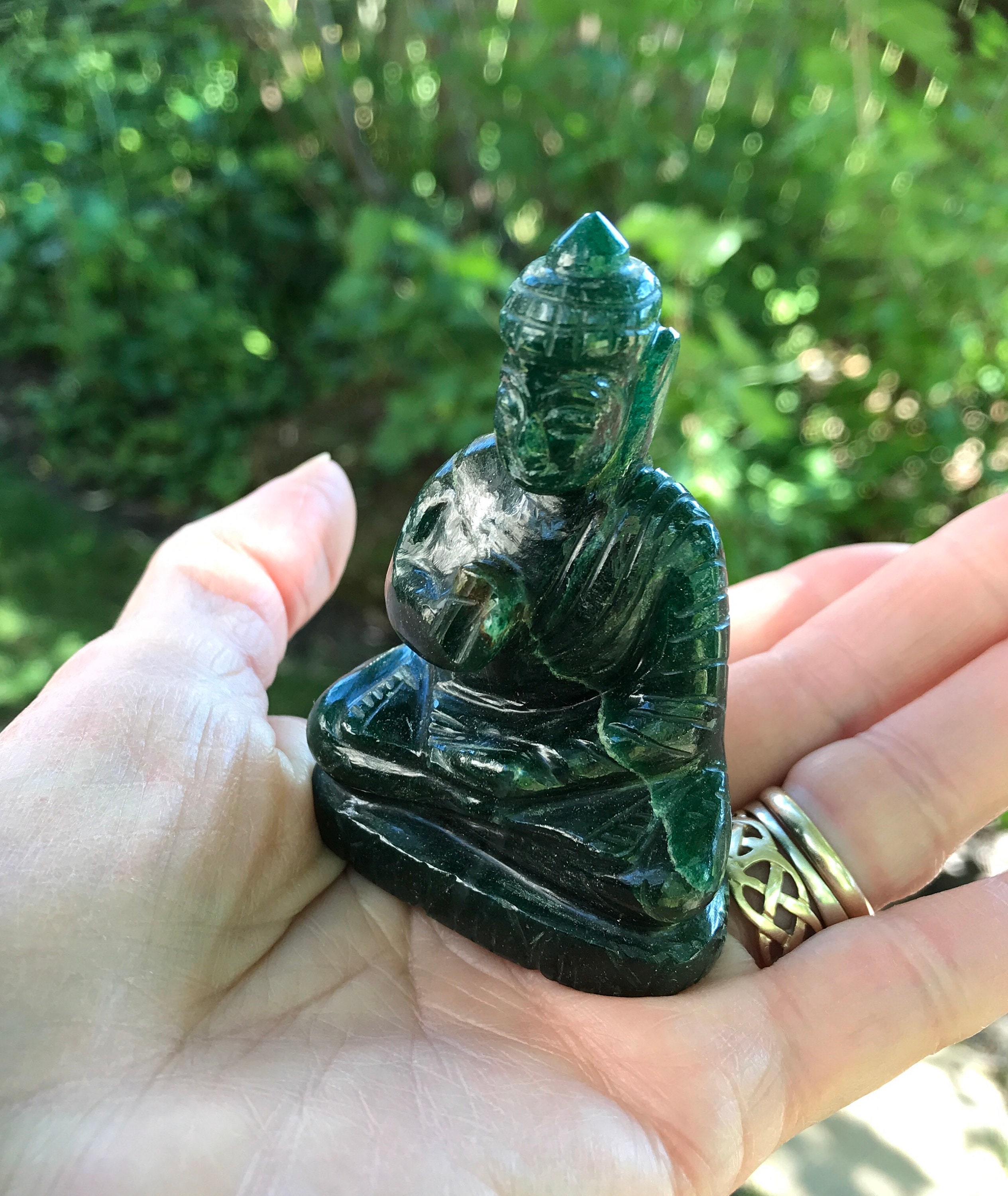 JADE Buddha, Nephrite, Carved Lord Buddha, Polished, 94.7 Grams, CR3845