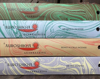 Auroshika Stick Incense, * Choose Your Scent, 8” Sticks x 10 Sticks Per Pack