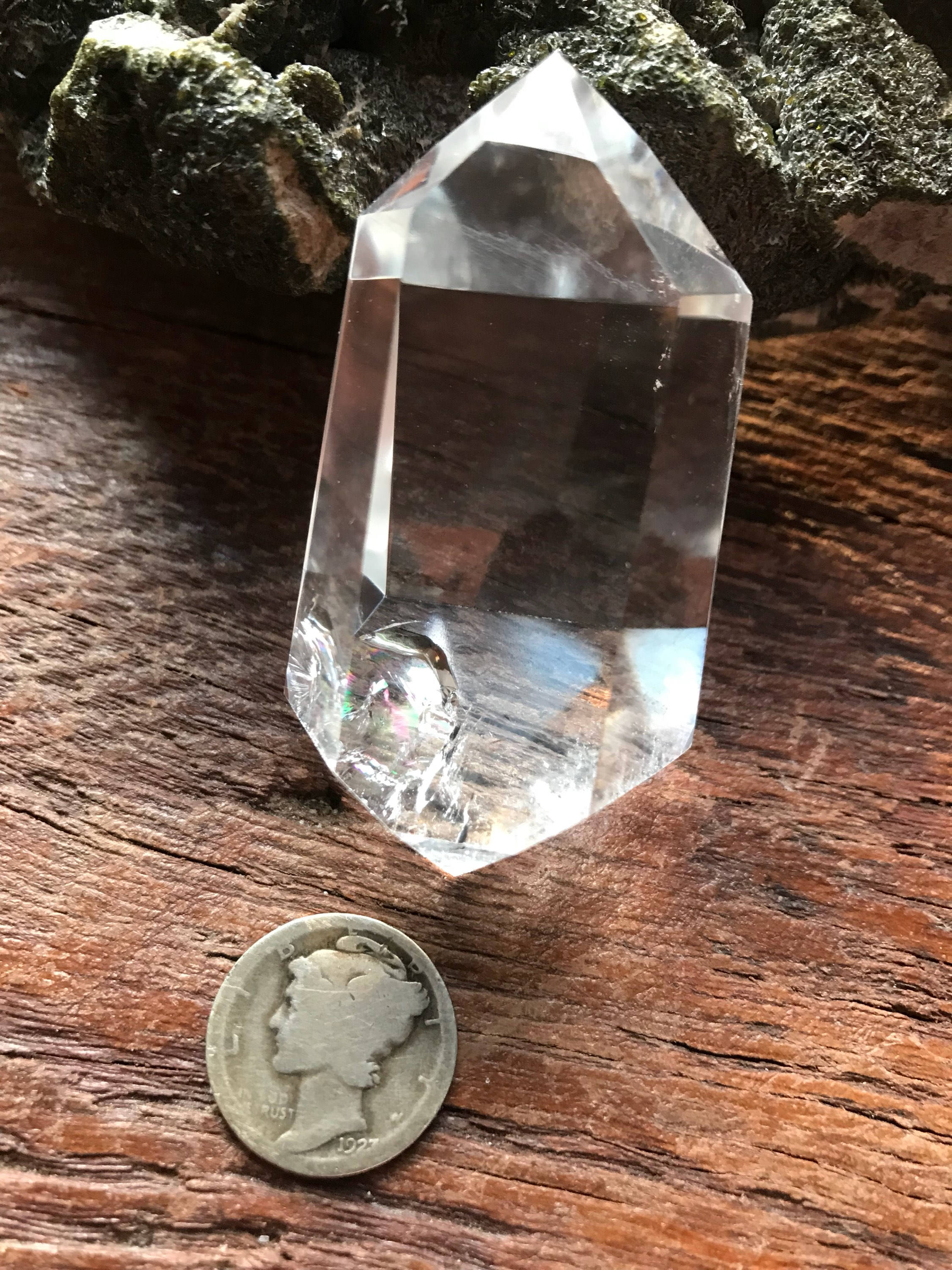 Rainbow Quartz Crystal, Clear, Polished, 52.6 Grams, Brazil, CR2610