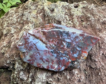 Cathedral Moss Agate, 1.05 LBS Large Free Form Stone, Serenity Stone, Beautiful Color & Patterning, Mexico, 478.10 Grams, CR12711