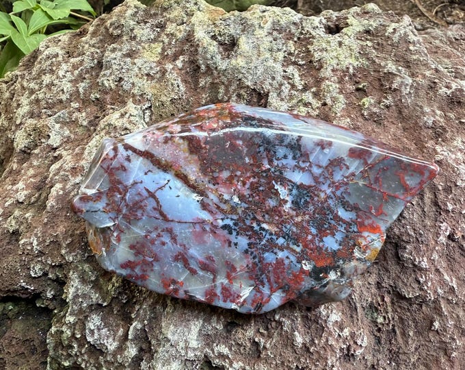 Cathedral Moss Agate, 1.05 LBS Large Free Form Stone, Serenity Stone, Beautiful Color & Patterning, Mexico, 478.10 Grams, CR12711