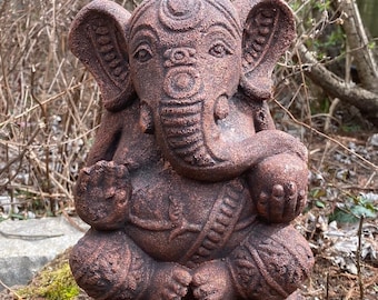 Ganesha, Volcanic Stone Statue, 15 LBS, 10x6" Indonesia, GAN33738