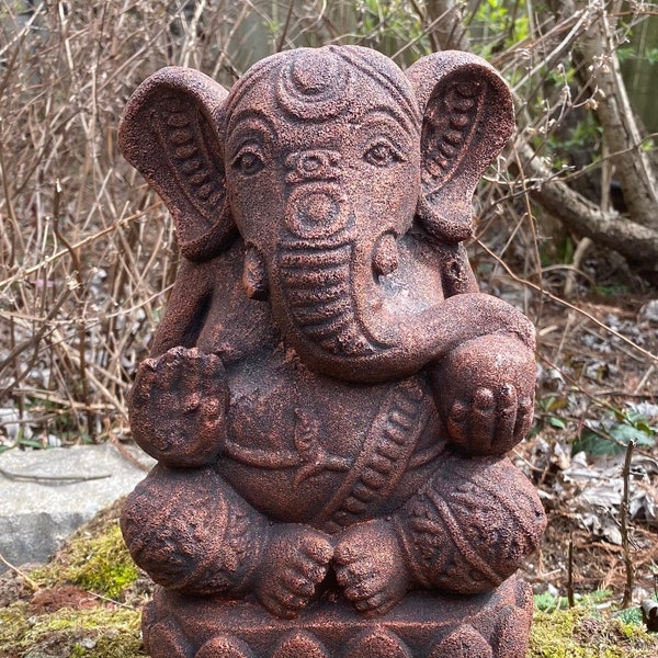 Ganesha, Volcanic Stone Statue, 16 LBS+, 10x6" Indonesia, GAN33738