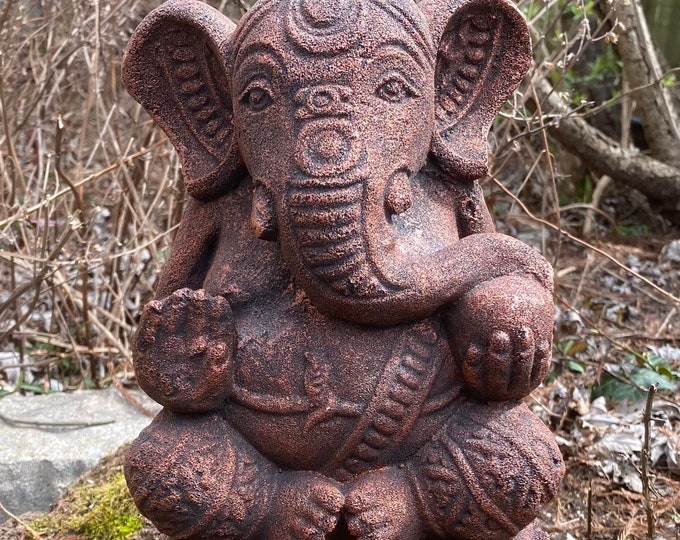 Ganesha, Volcanic Stone Statue, 15 LBS, 10x6" Indonesia, GAN33738