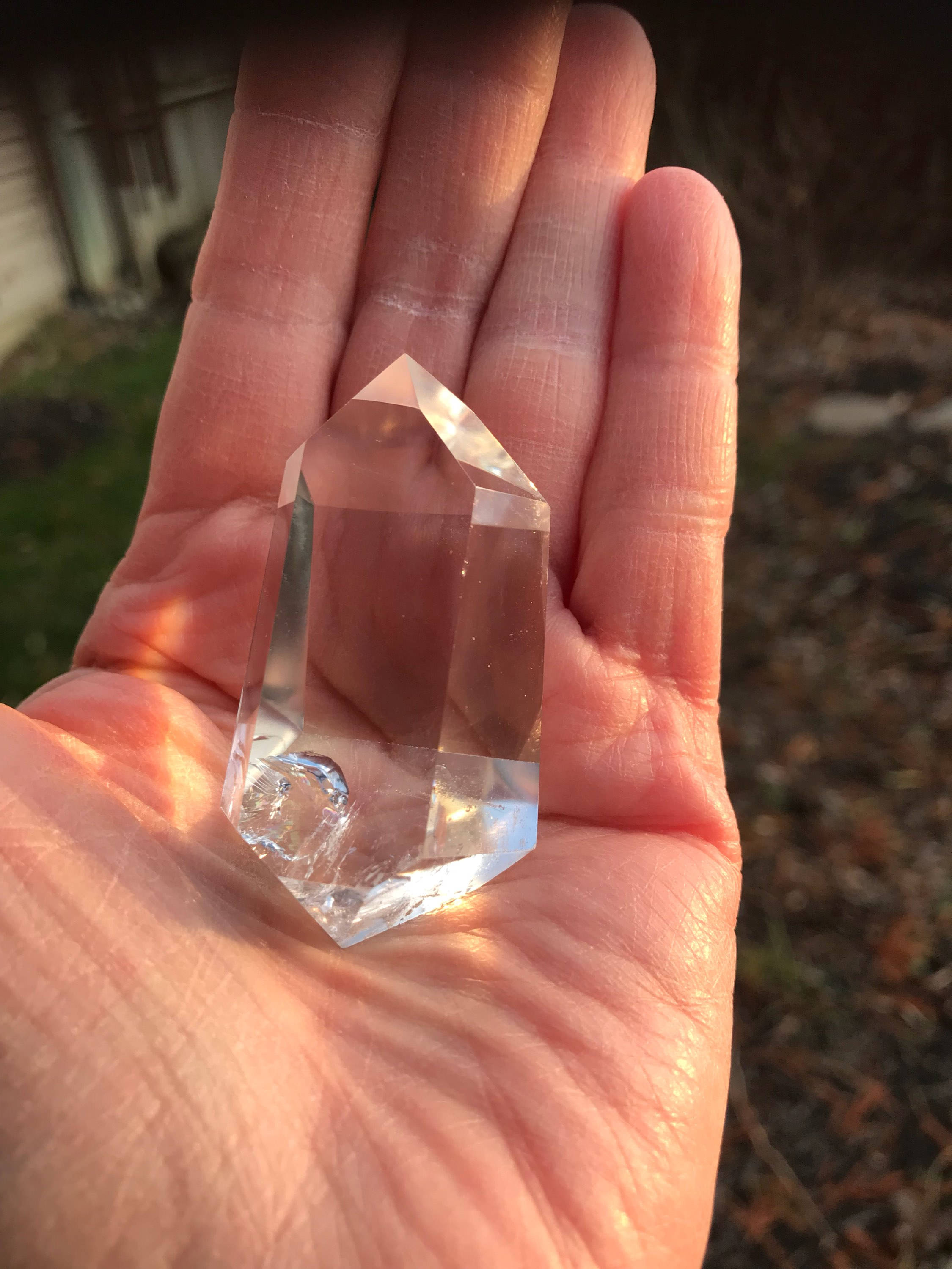 Rainbow Quartz Crystal, Clear, Polished, 52.6 Grams, Brazil, CR2610