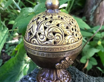 Tibetan Incense Burner Kit, Bronze, Antique Style, IB11455