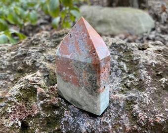 Unicorn Jasper Tower, Polished and Colorful Standing Stone, 116.00 Grams, India, CR12394