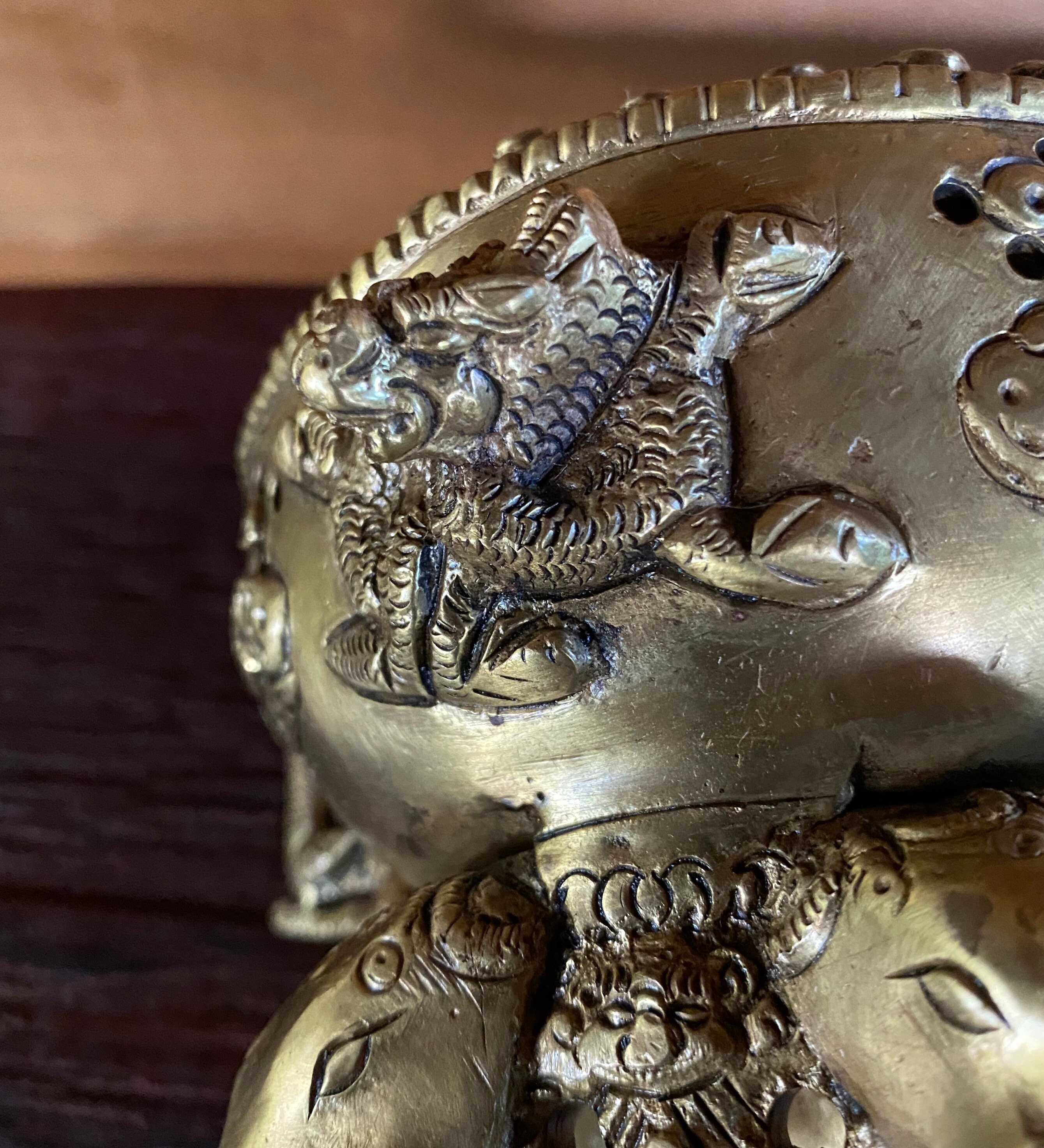 Tibetan Incense Burner with Kit, Heavy Solid Brass, Complete Kit with