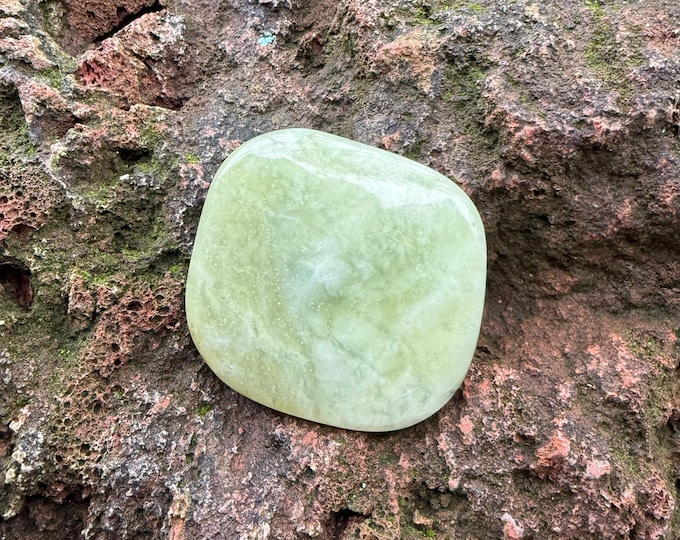 JADEITE, Opaque Polished Palm Stone, 41.80 Grams, China, CR12820