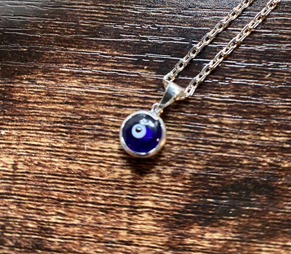 Nazari Evil Eye Pendant, Blue, Sterling Silver, Turkey, LS10561