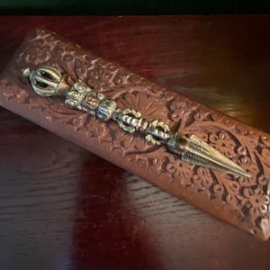 Tibetan Kila, Phurba, Kilaya, Copper & Brass Ritual and Prayer Tool, Himalayan, Bind Negative Energies, 6 &quot;