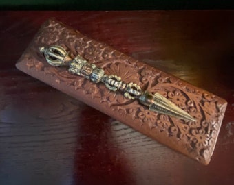 Tibetan Kila, Phurba, Kilaya, Copper & Brass Ritual and Prayer Tool, Himalayan, Bind Negative Energies, 6 "