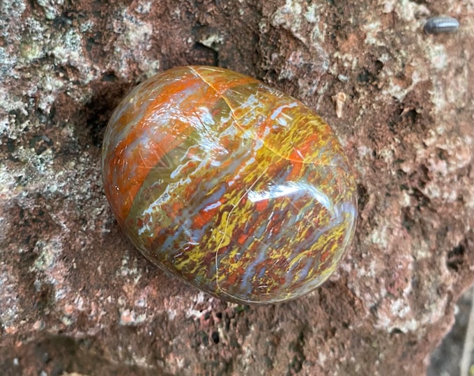 Ocean Jasper, Round Palm Stone, Polished, Madagascar, 60.10 Grams, CR11832