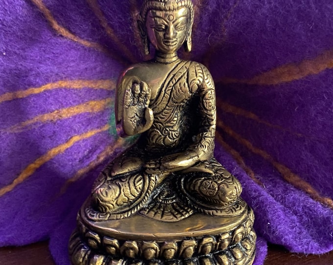 Buddha, Vintage Brass Sitting, 1-2/3 LBS+ , 5.25" Tall,  BUD11410