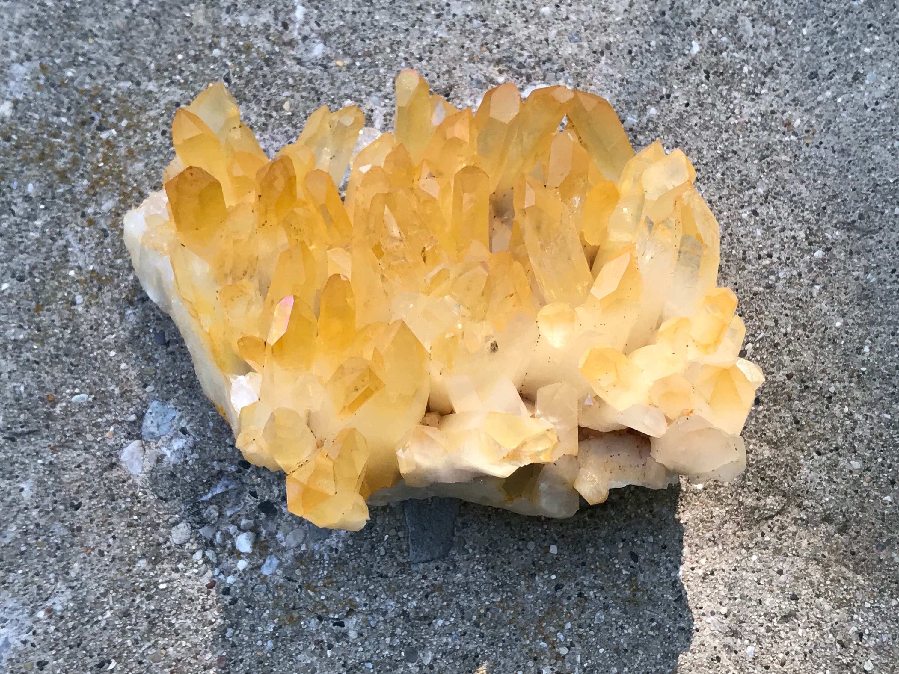 Golden Healer, Raw Quartz Cluster, Rainbow Iridescence, Mine Golden Healer, Raw Quartz Cluster, Rainbow Iridescence, Mine