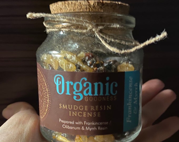 Organic Resin Incense, 4 Oz Glass Jar, 100 Grams, For Charcoal or Heater, Choose Your Favorite, INC11357