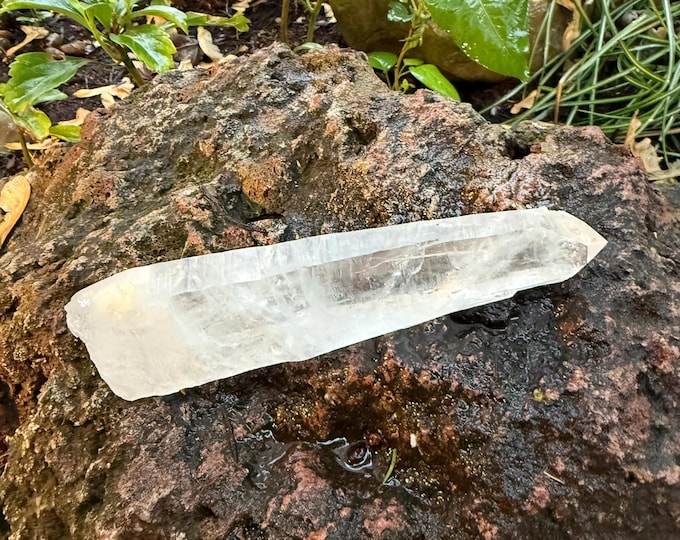 Diamantina Lemurian Laser Wand, 1/2 LB, 6-1/4"L, Heavily Etched, Keyed, Veiling, Brazil, 222.40 Grams, CR12528