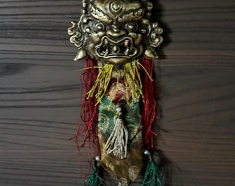 Brass Deity Wall Hanging, Choose from Mahakala or Garuda, Dharma Protector, Guardian Against Negativity, Protection Deity