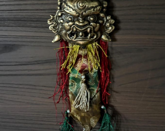Brass Deity Wall Hanging, Choose from Mahakala or Garuda, Dharma Protector, Guardian Against Negativity, Protection Deity