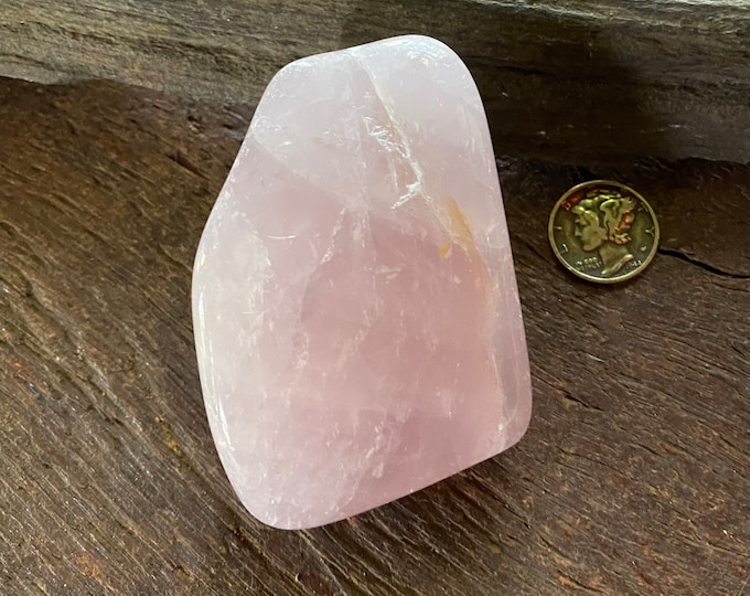 Rose Quartz, 1/3 LB- Polished Free-Form Palm Stone, Madagascar, 145.50 Grams, CR11144