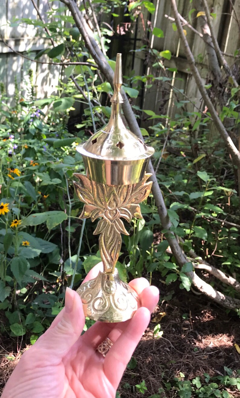 Brass Incense Burner for Cones Spiral Goddess or Divine Etsy