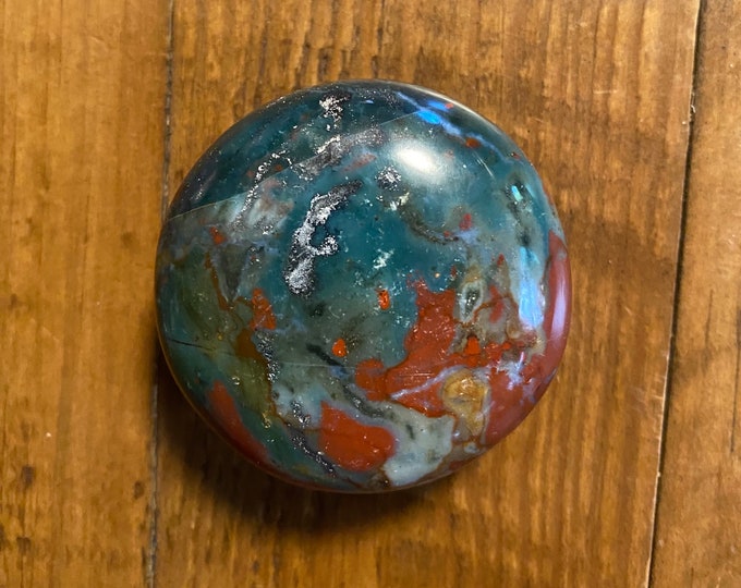 Bloodstone, Polished Round Palm Stone, India, 90.50 Grams, CR11577