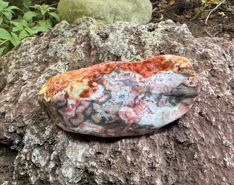 Druzy Ohio Flint, 1 LB- Polished Freeform Palm Stone, Colorful Warrior Stone, 435.10 Grams, CR12710
