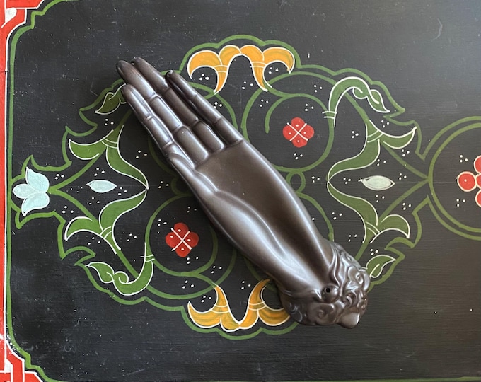 Ceramic Buddha Hand Incense Burner, 10" L, Includes Incense Pack, India, 1/2 LB Unpackaged