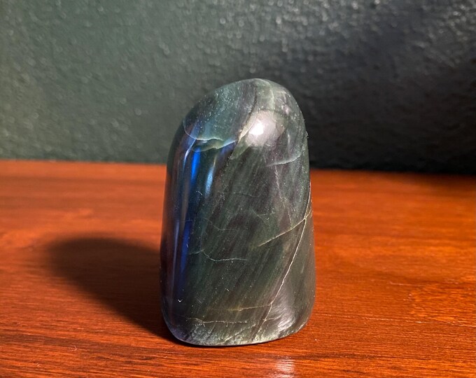 JADE, Nephrite Standing Stone, 1/2 LB- Deep Green Polished Stone, 206.30 Grams, Myanmar, CR12249