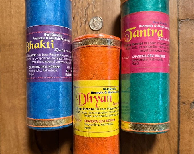 Tibetan Aromatic Herbal Incense, Choose from Bhakti-Amber, Tantra-Lotus, OR Dhyan-Sandalwood