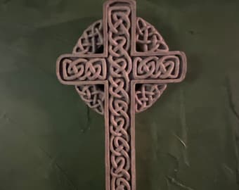 Vintage Celtic Cross Wall Hanging, Ready to Hang, 7-1/2" H x 4.5" W,  1/2 LB+ , Canada, VIN10537