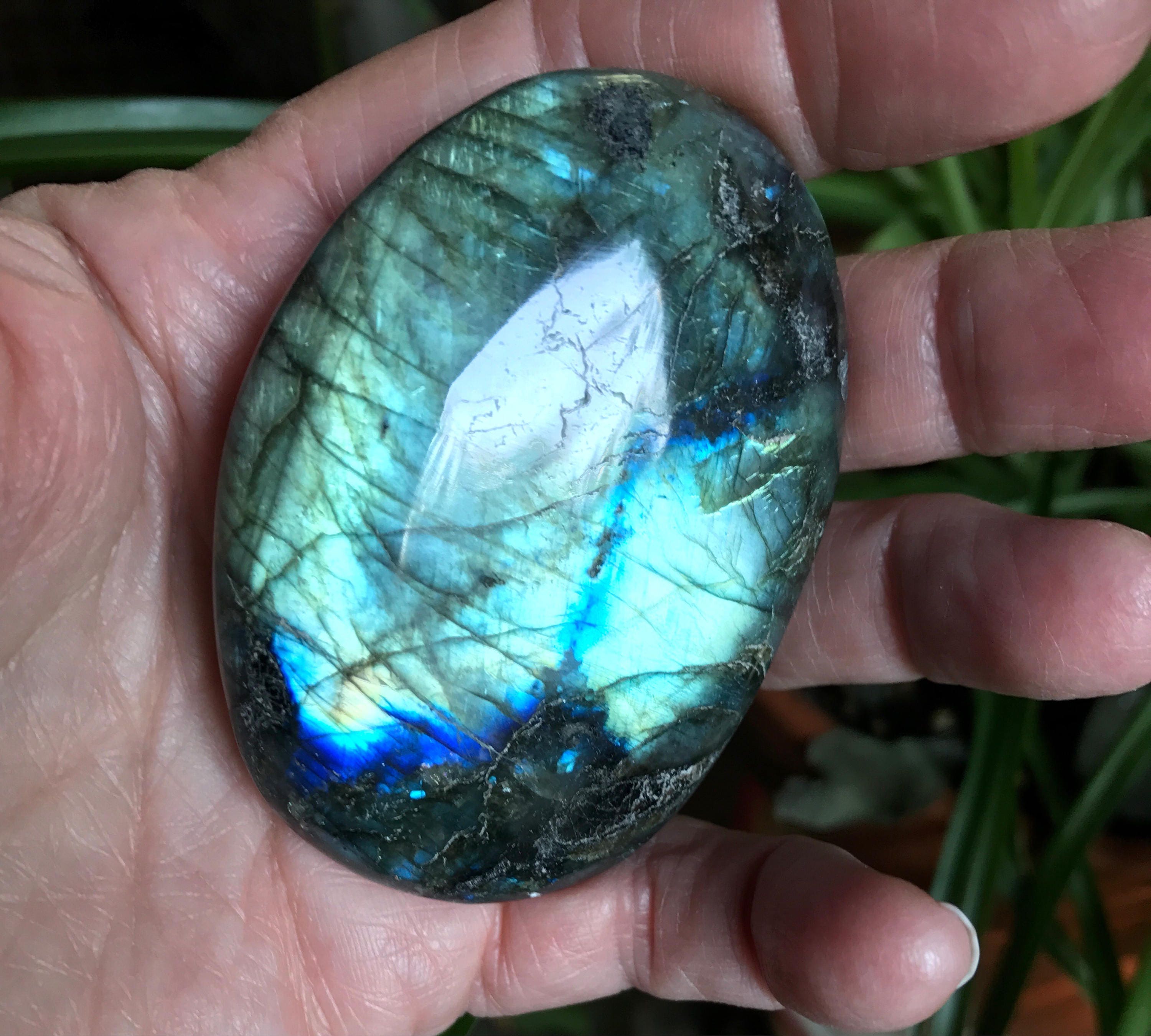 Labradorite Palm Stone, Polished, 92.4 Grams, CR1961