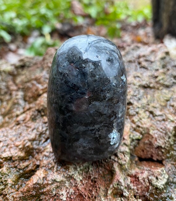 1/3 LB+ Larvikite Standing Stone, Polished Galaxite, 185.30 Grams, Norway, CR10827